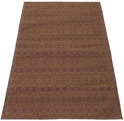 ECARPETGALLERY 4'7" x 6'8" Transitional Collage Handmade Area Rug for Living Room, Dining Room and Bedroom in Brown