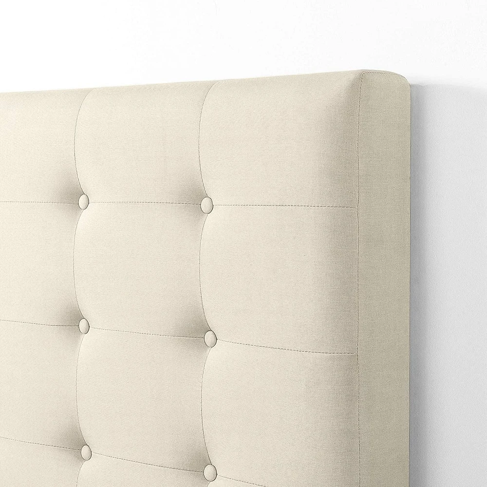 Zinus Ibidun Button Tufted Upholstered Platform Bed Frame with Headboard