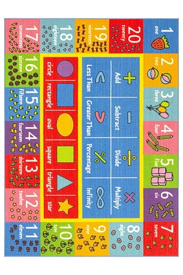 KC Cubs collection de récréation Symboles mathématiques, nombres et formes Apprentissage éducatif et aire de jeux Tapis pour enfants et enfants Chambres et salle de jeux
