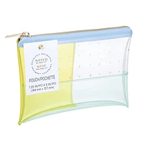 Pochette pour stylos NTD5-PP-DOTEF Post-it®, collection Noté, plastique transparent bleu et jaune avec fermeture éclair, 7,5 po x 5,25 po, 1 pochette/paquet Poch. NTD5-PP-DOTEF Post-it®