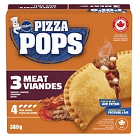 Pillsbury Pizza Pops, 3 Meat, Frozen Pizza Snacks, 380 g, 4 ct, 4 pizza snacks, 380 g