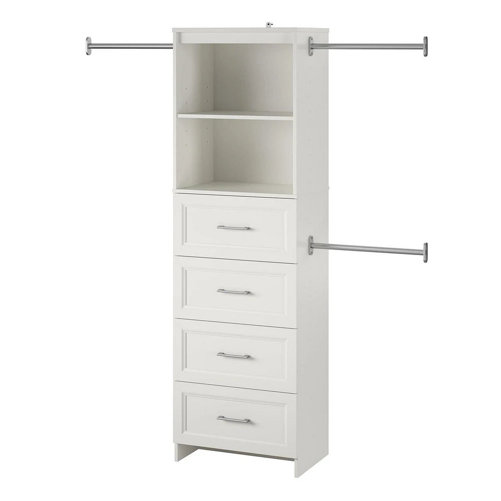 Systembuild Evolution Nevaeh Ridge 4 Drawer Closet Storage, White