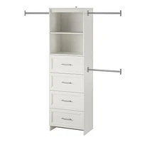 Systembuild Evolution Nevaeh Ridge 4 Drawer Closet Storage, White
