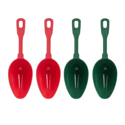 Ensemble de 4 cuillères à bonbons, rouges et vertes