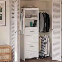 Systembuild Evolution Nevaeh Ridge 4 Drawer Closet Storage, White