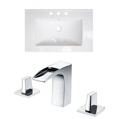 American Imaginations 30-in. W 3H4-in. Ceramic Top Set In White Color AI-15718
