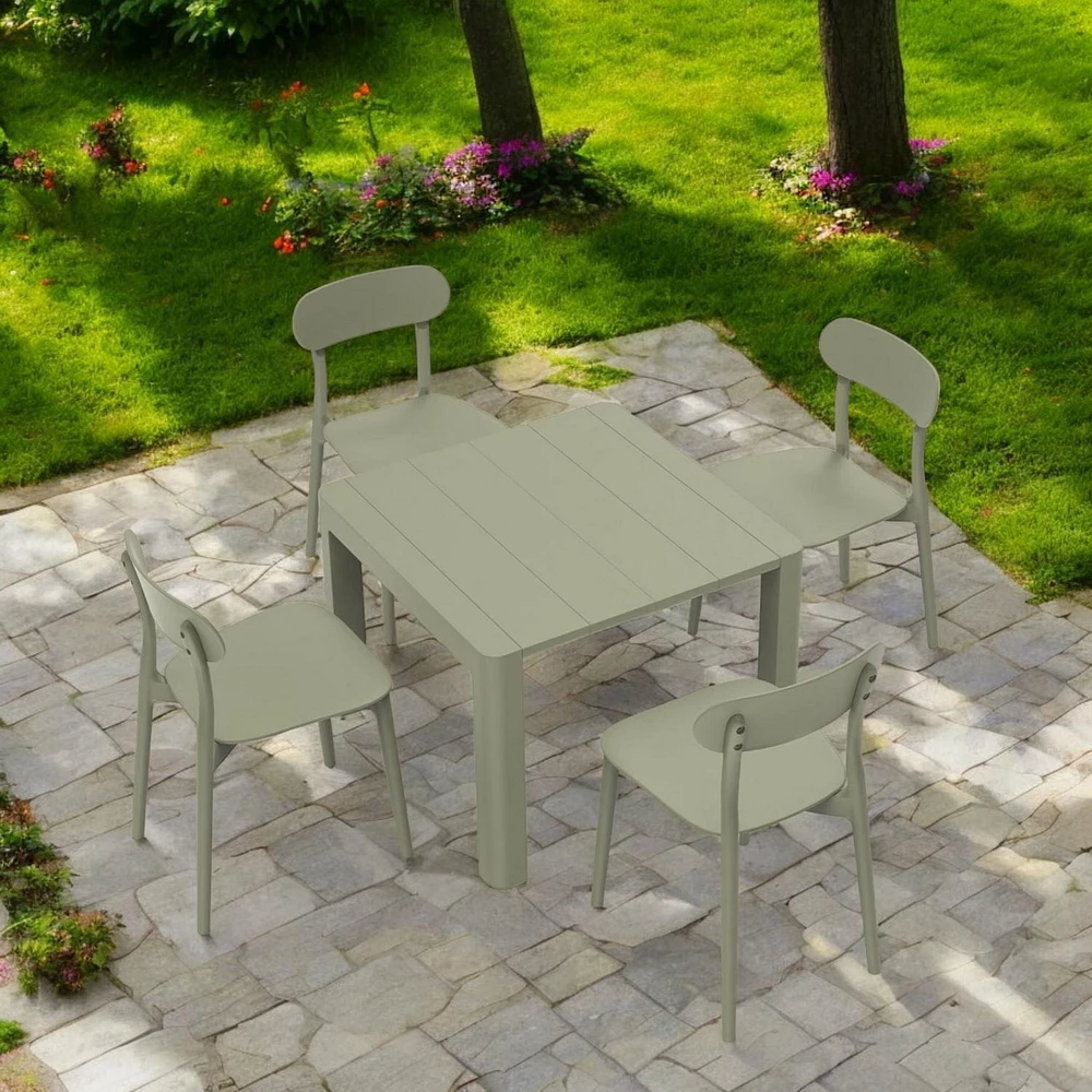 Table de patio carrée de la Collection Patioflare Plus, 40 po, gris foncé