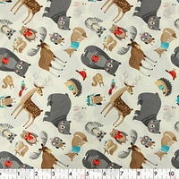 Tissu au mètre en coton Fabric Creations: AVENTURE DE NOËL BLANC