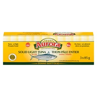 AURORA Solid Light Tuna in Oil, 3 x 85 g