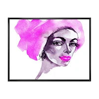 Designart Portrait de mode femme afro-américaine ART MURAL À CADRE FLOTTÉ