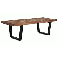 Banc Nelson en bois de frêne massif et pieds en bois noirci