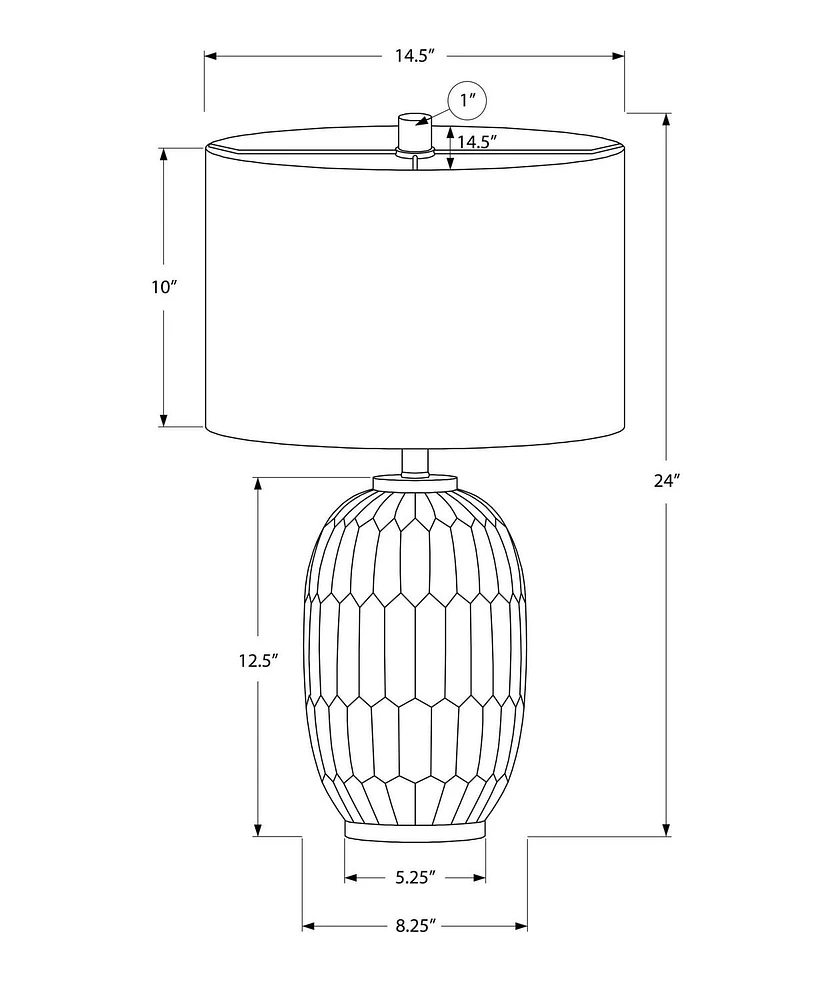 Monarch Specialties  Luminaire, 24"h, Lampe De Table, Résine Crémeuse, Teinte Ivoire / Crème, Transitionnel