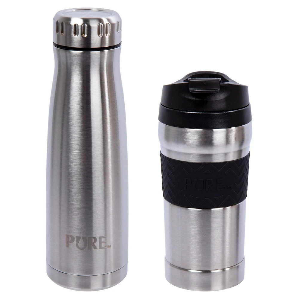 PURE Drinkware, Water Bottle and Coffee Tumbler Set