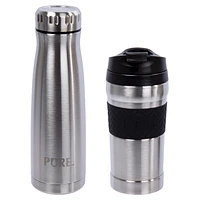 PURE Drinkware, Water Bottle and Coffee Tumbler Set