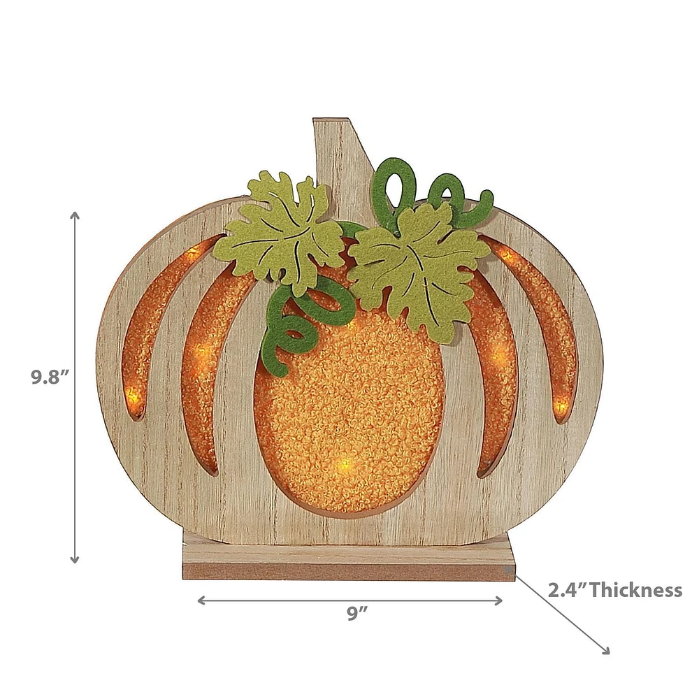 Citrouille En Bois À Led
