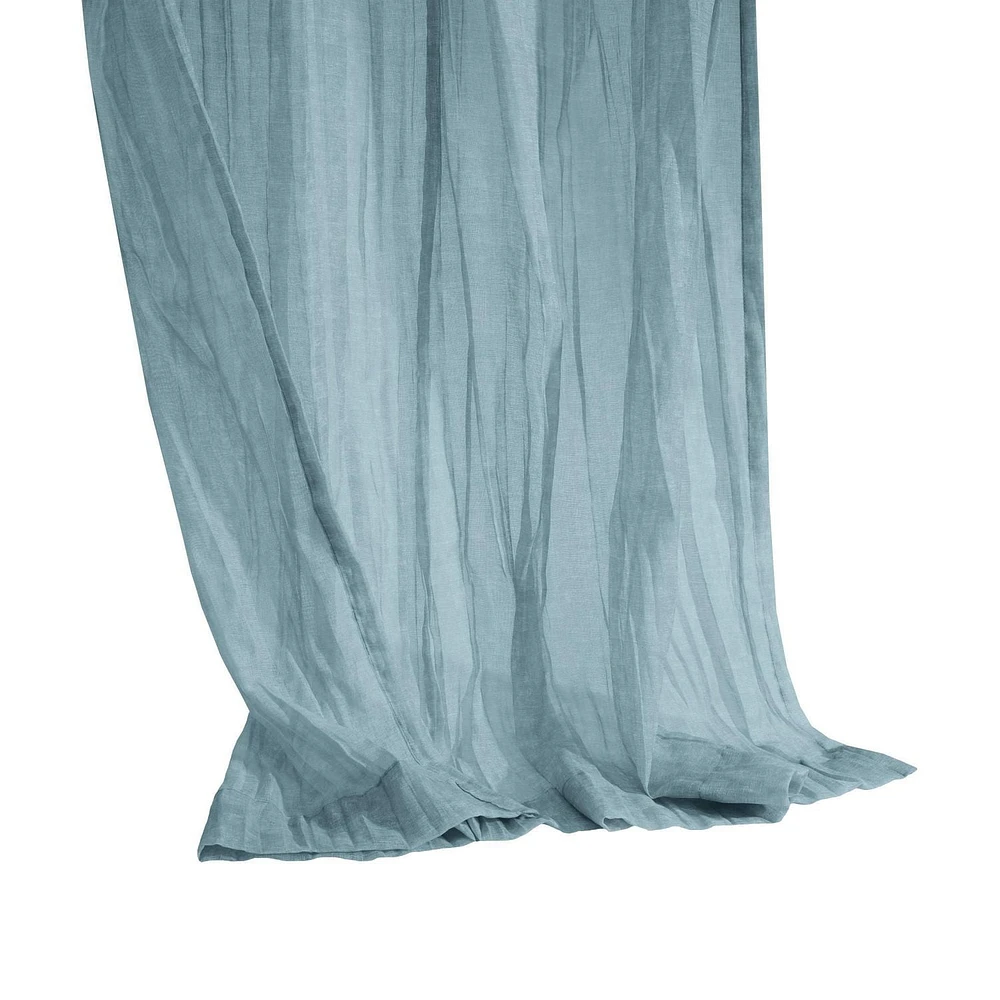 Loft Living Peoria Transparent Double Tetiere panneau de rideau 52 x 108 in Bleu