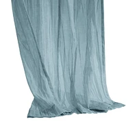 Loft Living Peoria Transparent Double Tetiere panneau de rideau 52 x 108 in Bleu