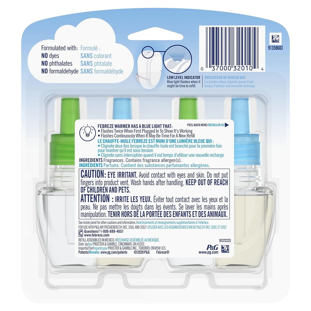 Recharges d’assainisseur d’air éliminateur d’odeurs Febreze PLUG Fade Defy, parfum Gain Original