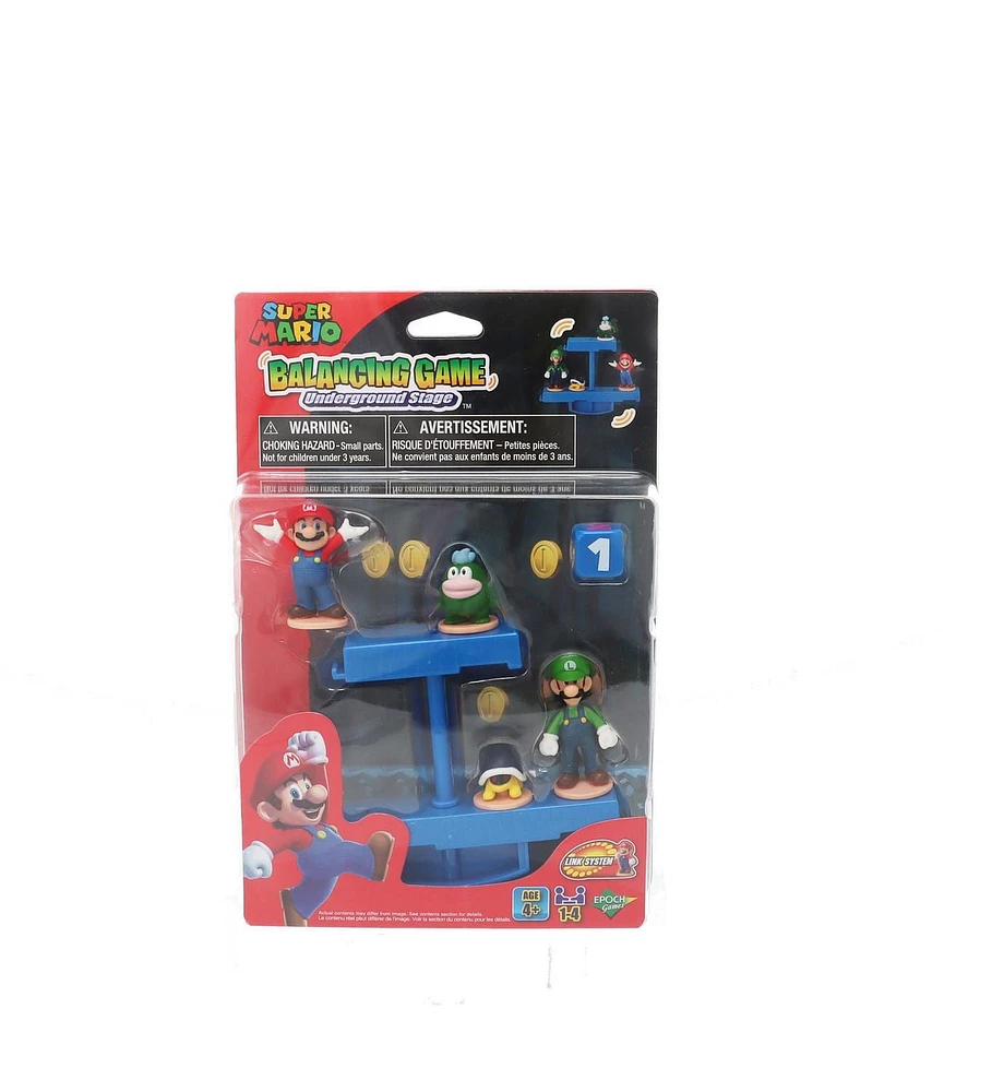 Epoch Games Jeu d'équilibre Super Mario Scène souterraine, jeu d'adresse sur table avec figurines d'action Super Mario à collectionner