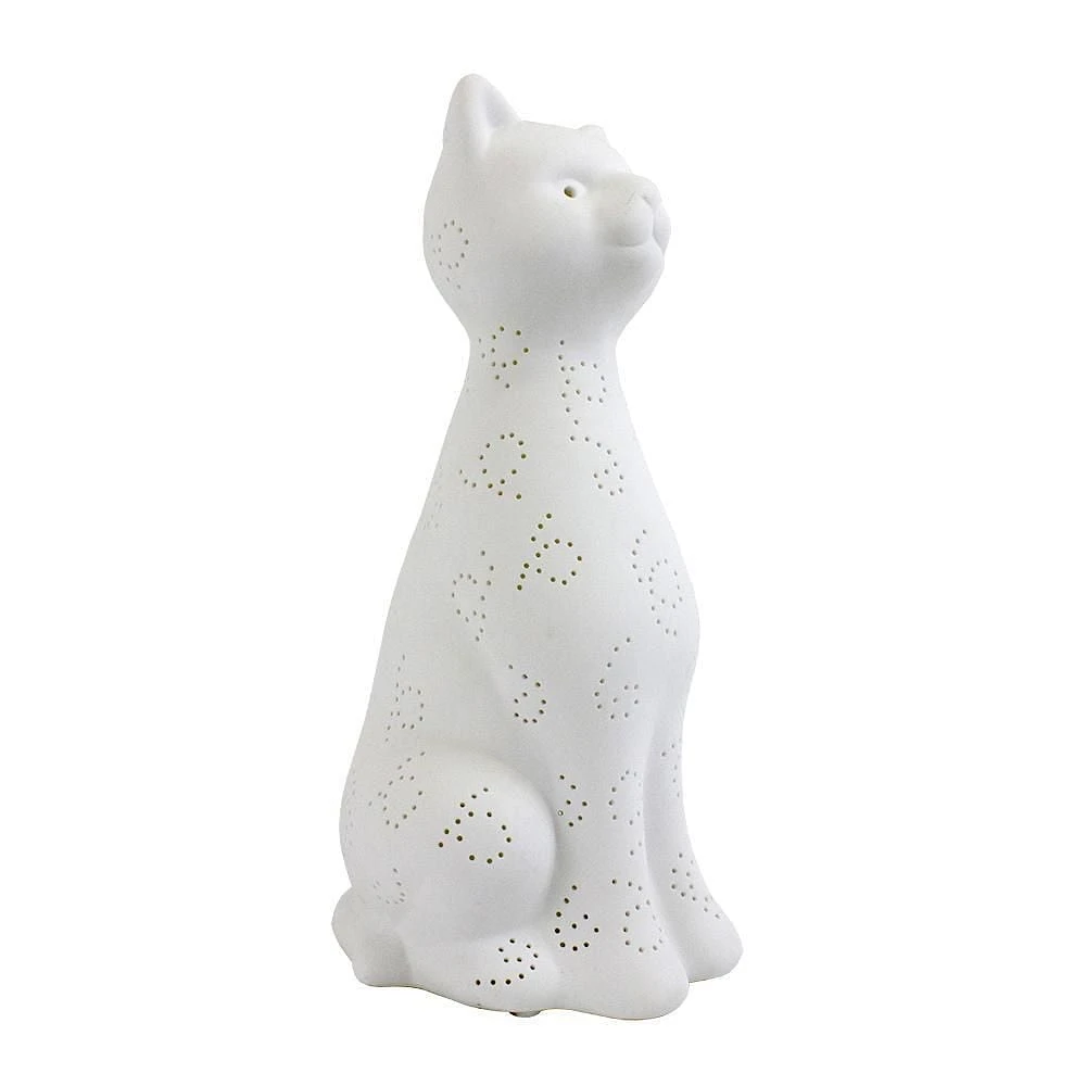 Lampe de table lumineuse Simple Designs en porcelaine en forme de chat Kitty Cat
