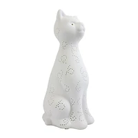 Lampe de table lumineuse Simple Designs en porcelaine en forme de chat Kitty Cat