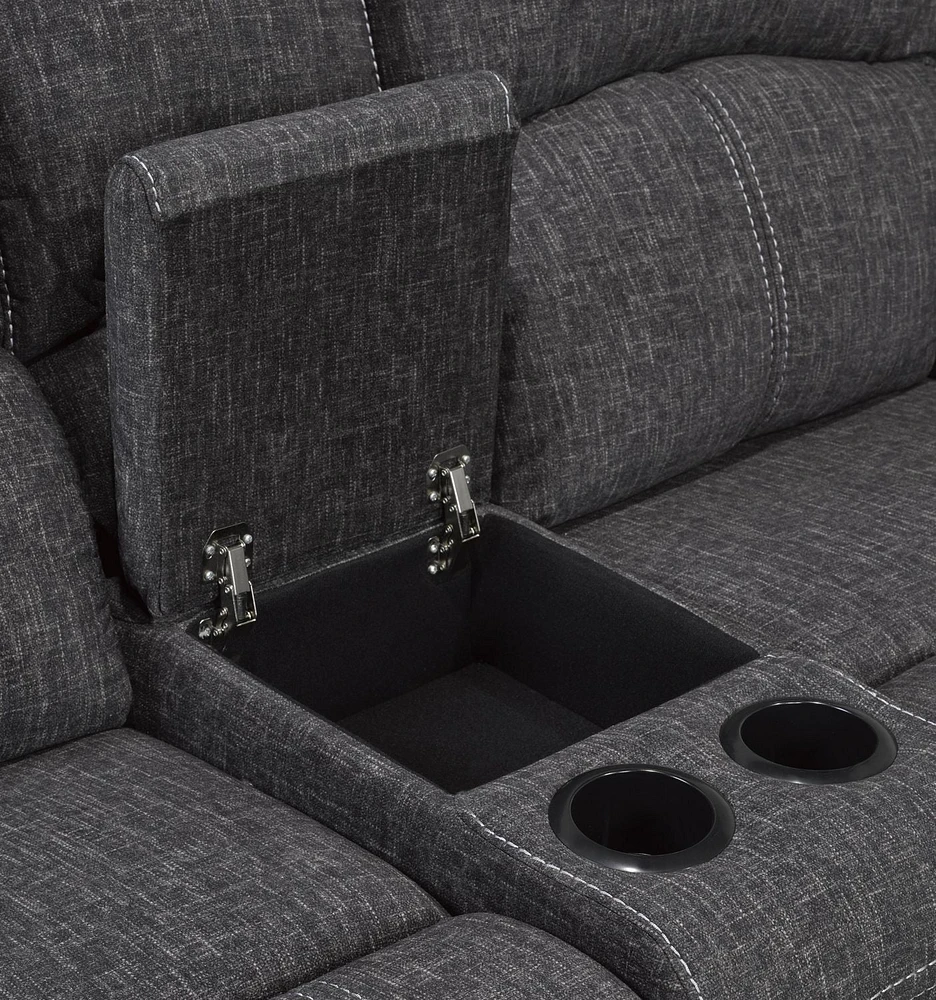 Caera Recliner Loveseat, Grey