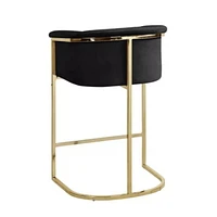 Kanye Black Velvet Stool and steel in a brushed gold finish SET OF 2