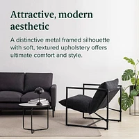 ZINUS Aidan Sling Fauteuil d'appoint avec cadre en métal avec rembourrage en mousse déchiquetée, garantie 1 an