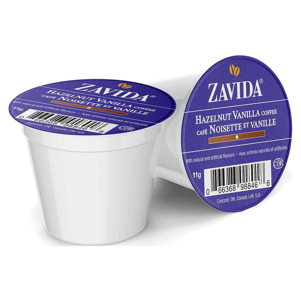 Zavida Single Serve Hazelnut Vanilla Coffee Pods, K-Cup 30ct, ZAVIDA HAZELNUT VANILLA 30CT PODS