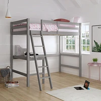 Campbell Wood Twin Loft Bunk Bed with Study Desk, by Hillsdale Living Essentials