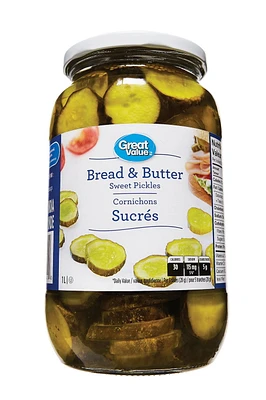 Great Value Bread & Butter Sweet Pickles, 1L