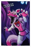 Five Nights at Freddy's: Sister Location - Funtime Foxy Wall Poster, 14.725" x 22.375" Framed