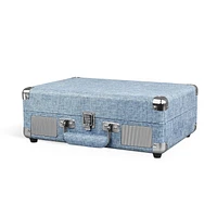 Victrola Journey+ Signature Bluetooth Suitcase Record Player - Linen Denim Blue