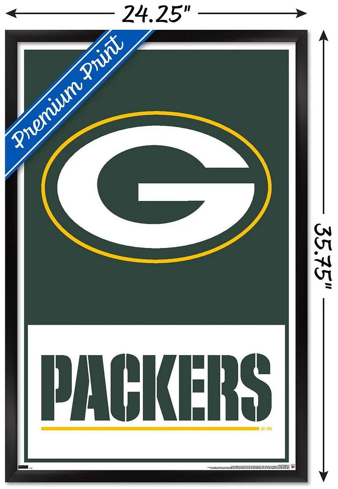 NFL Green Bay Packers - Logo 21 Wall Poster with Push Pins, 14.725" x 22.375"