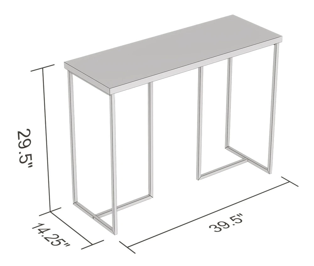 Safdie & Co. Table Console 39L Marbre Metal Or