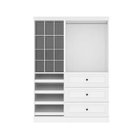Système de rangement de garde-robe avec tiroirs 61L Versatile de Bestar, blanc