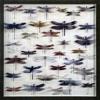 Art en verre orné encadré hometrends à motif de libellules