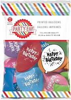 Party-Eh! Latex Balloons, 12 Printed Balloons