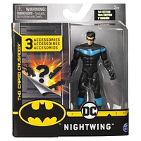 BATMAN, 4-Inch NIGHTWING Action Figure with 3 Mystery Accessories, Mission 1