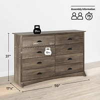 Prepac Commode à huit tiroirs