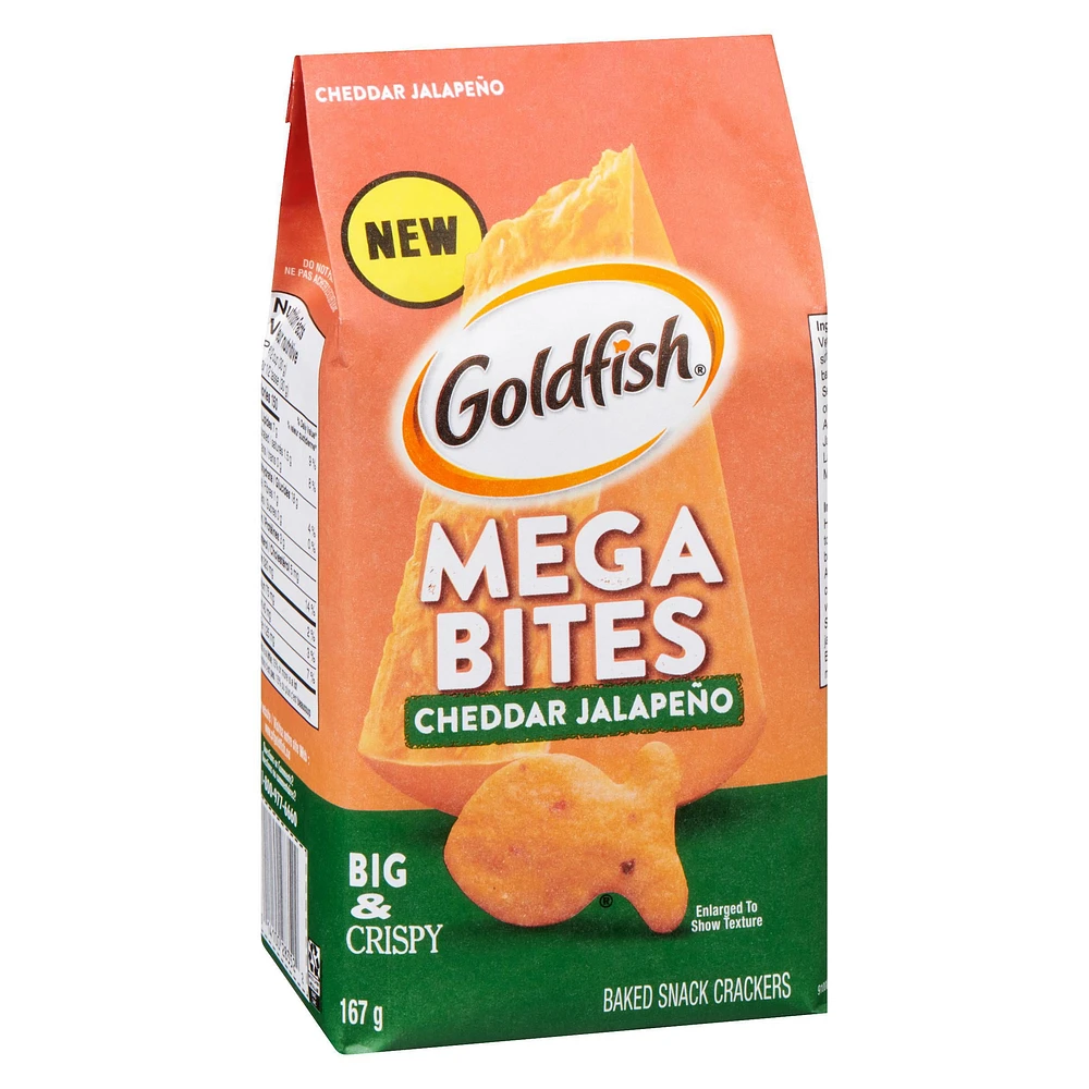 Goldfish® Mega Bites Cheddar Jalapeno Crackers 167g Bag, Goldfish Crackers 167 g