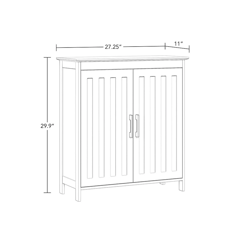 Monroe Armoire de plancher à deux portes - Blanc