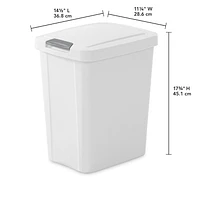 Sterilite Corbeille à déchets 28L TouchTop - Blanc 28L