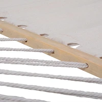 Deko Living Outdoor Cedar Wood Hammock with White Textilene Fabric