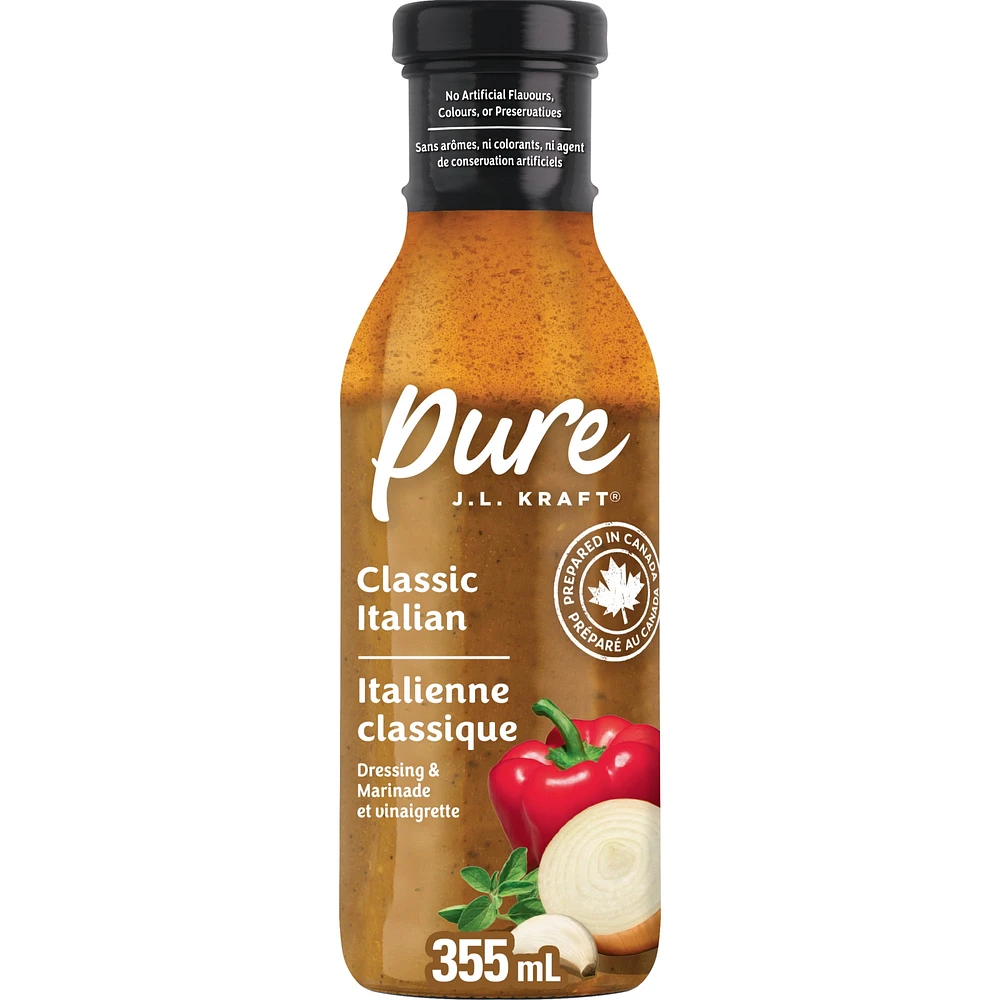 Pure J.L. KRAFT Classic Italian Dressing & Marinade, 355 mL Bottle