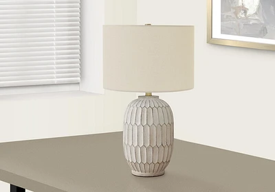 Monarch Specialties  Luminaire, 24"h, Lampe De Table, Résine Crémeuse, Teinte Ivoire / Crème, Transitionnel