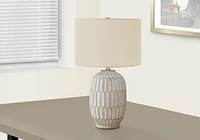 Monarch Specialties  Luminaire, 24"h, Lampe De Table, Résine Crémeuse, Teinte Ivoire / Crème, Transitionnel
