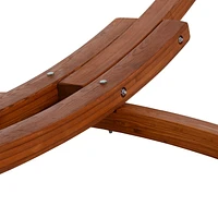 Deko Living Outdoor Cedar Wood Hammock with White Textilene Fabric