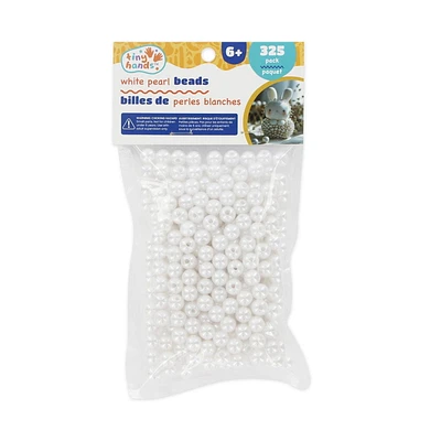 TINY HANDS White Pearl Beads, 325 pack, 7.25mm (0.3in), Age 6+, Kids, Crafts, Projects, PEARL BEADS 325PCS