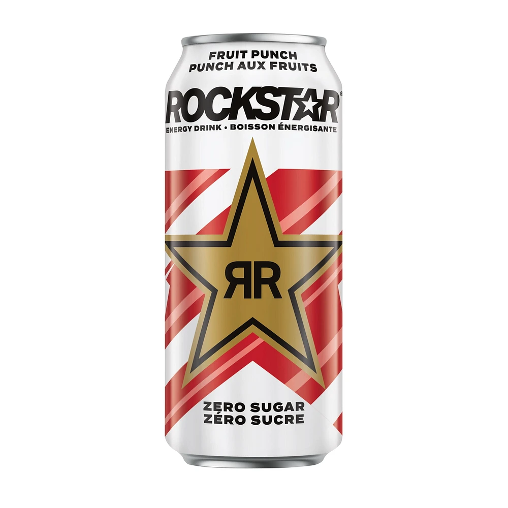 Rockstar Pure Zero Fruit Punch Energy Drink 473 mL, Can, 473mL